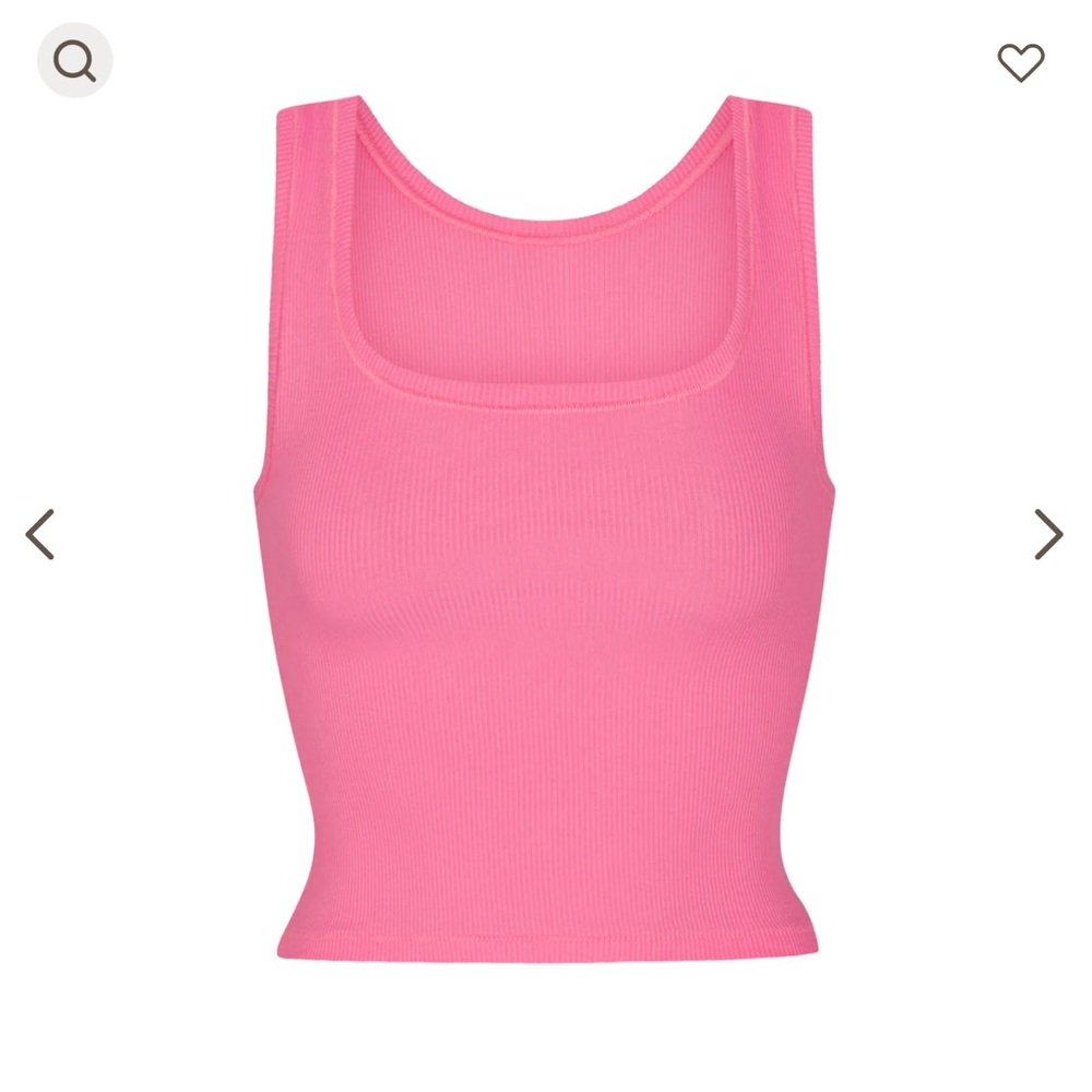 Skims Cotton Rib Tank in Sugar Pink